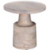 18" Solid Wood Contemporary Round End/Side Table with Pedestal Base, Elegant Accent Piece for Living Room or Bedroom D¨¦cor - 3 of 4