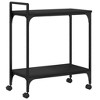 vidaXL Kitchen Trolley Black 23.8 in.x12.2 in.x28.5 in. Engineered Wood - 2 of 4