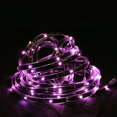 Northlight 18' Pink LED Outdoor Christmas Linear Tape Lighting - Black Finish