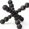 HomeRoots 9" Black Beaded Wooden Decorative Jack Tabletop Sculpture - 4 of 4