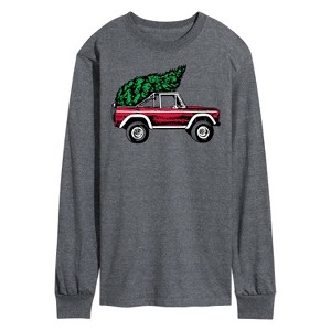 Men's - Instant Message - Vintage Truck With Christmas Tree Long Sleeve Graphic T-Shirt - 1 of 4