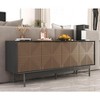 SAINTCY Mid-Century Modern TV Stand for 55-65 Inch TVs - Farmhouse Entertainment Center with Storage Cabinet & Doors, Living Room Media Console - 2 of 4