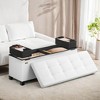 Storage Ottoman Bench with Legs, 15 x 43 x 15.7 Inches, 30 Gal. (112 L) Capacity, Synthetic Leather, Multi-Functional Footrest and Seat - 3 of 4