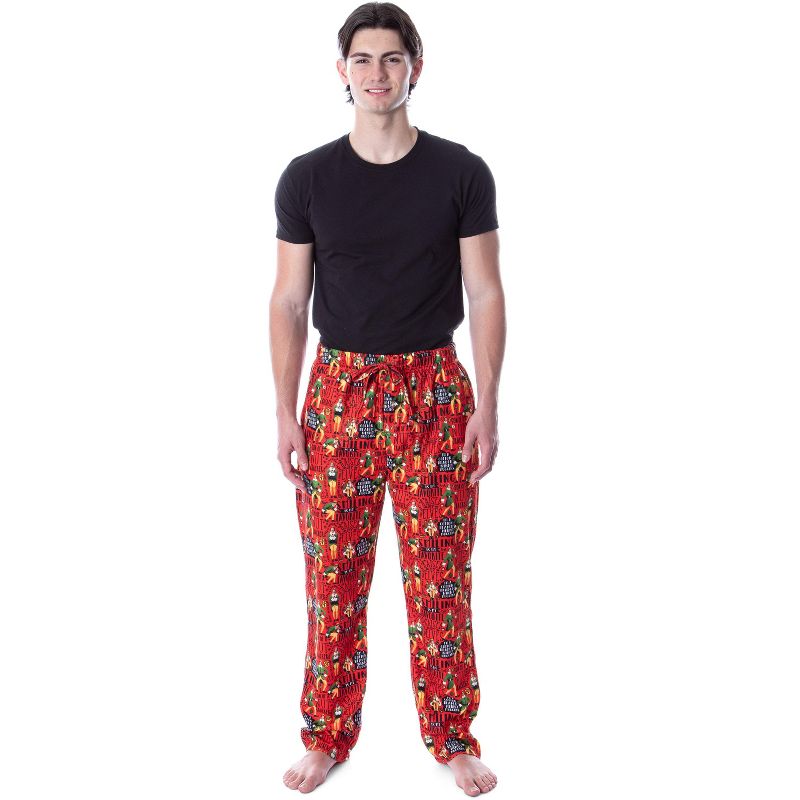 Elf The Movie Men's Cotton Headed Ninny Muggins Loungewear Pajama Pants Red, 3 of 6