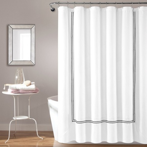 Hotel Collection Shower Curtain White/Black Single 72X72