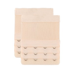 INSPIRE CHIC Women's Elastic Bra Hook Strap Extensions 3 Rows 2 Pcs - 1 of 4