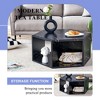 NicBex 31.5"/25" Hexagon MDF Coffee Table with Storage Shelves,Multi-Functional End Table & Side Table,Modern Center Table for Living Room - 3 of 4