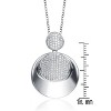 Guili Sterling Silver Rose Gold Overlay Pave Double Circle Necklace with Cubic Zirconia in White or Rose Gold—Chic and Versatile for Special Occasions - 2 of 3