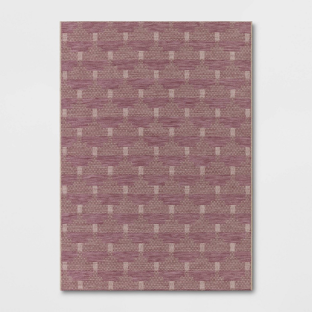  x 10' Modern Tile Outdoor Rug Pink