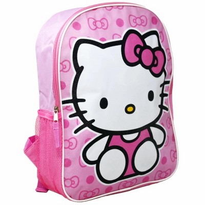 Hello Kitty Pink Glitter 15" Backpack for Girls with Mesh Pockets