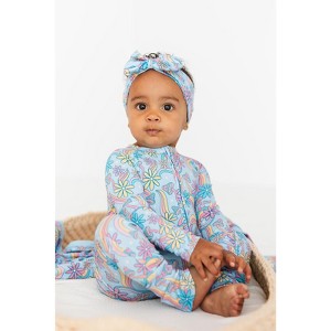 Convertible Romper with Zipper | Groovy Floral | Charlie Lou Baby - 1 of 4
