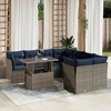 vidaXL Patio Sofa Set with Cushions Modular Outdoor Seating 9 Piece Poly Rattan - Gray Without Storage - 2 of 4