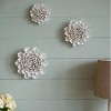 GlasFlength Wall Art Flowers Decorations 3D Flowers Wall Decoration Handmade Rustic Wall Art for Living Room, White, 5.9"*2.8"*5.9" - 2 of 4