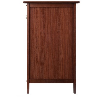 Transitional Walnut Nightstand with Drawer and Cabinet Storage