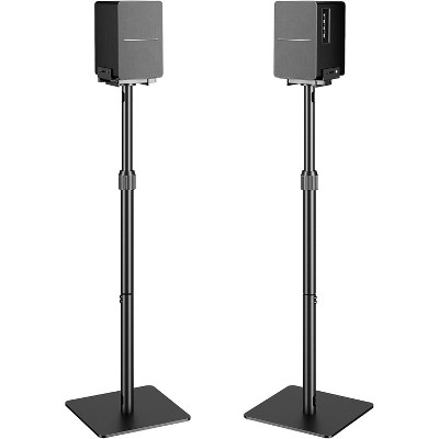 Height-Adjustable Speaker Stands Pair,11LBS Capacity,Height Adjustable from 33.4" to 44.0",Surround Sound Speaker Stands