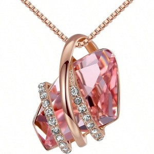 Wish Stone Pendant Necklace, Birthstone Crystal, 0.75" by 0.6"; Chain length is 18" with 2"extender - 1 of 4