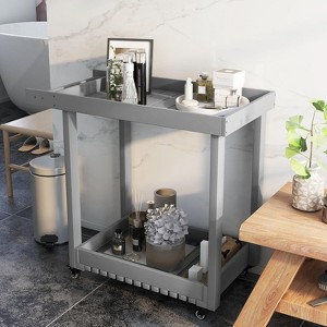 Service Utility Cart with Wheels, 500 lbs Capacity Heavy Duty 2-Tier Tub Storage Rolling Organizer for Warehouse, Garage, Industrial Workshop - 1 of 4