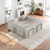 4-Seater Convertible Sofa Bed with Space-Saving Design, Modular Folding Floor Sofa with Side Storage Pockets, Chenille Fabric Sofa-Coolbibila - 3 of 4