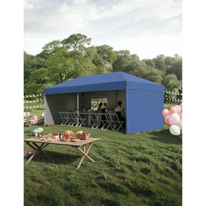 10x20 Pop Up Canopy, Heavy Duty Outdoor Canopy Tent with 4 Sidewalls & Portable Roller Bag - 3 Adjustable Height, 4 Weight Bags Included - 1 of 4