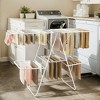 2-Level Foldable Clothes Drying Rack with Height-Adjustable Wings, Free-Standing Laundry Rack Clothes Dryer, 33 Drying Rails, and Sock Clips - 3 of 4