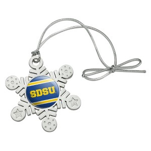 South Dakota State University Stripes Metal Snowflake Christmas Tree Holiday Ornament - 1 of 3