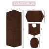 Waterford Collection Tufted Bath Rug, Extra Soft and Absorbent, Non-Slip Bath Mats, Machine Washable bath rugs for Bathroom, 4 Piece Set, Chocolate - 3 of 4