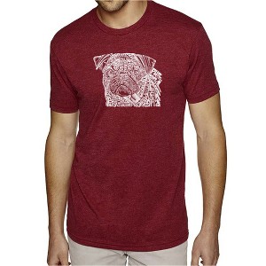 LA Pop Art Men's Premium Blend Word Art T-shirt - Pug Face - 1 of 4