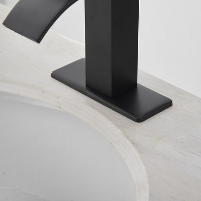 Matte Black Single Handle Waterfall Bathroom Faucet