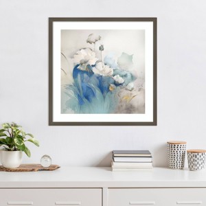 Amanti Art Blue Summer Blooms II by Leah Mclean Wood Framed Wall Art Print - 1 of 4