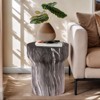 SEVOBAL Outdoor Cement End Table Small Round Garden Accent Table Drum Shape Side Table or Stool for Patio and Indoor Use, Grey, 18.9"*18.9"*21.26" - 2 of 4