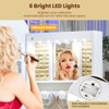 Tangkula 6 LEDs Mirror Jewelry Cabinet w/Full-Length Rounded MirrorStorage Shelves Hooks White - 3 of 4