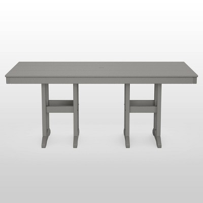 Moore POLYWOOD 35"x70" Farmhouse Rectangle Patio Dining Table - Gray - Threshold&trade;: Durable HDPE Outdoor Furniture