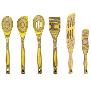 Island Bamboo Pakkawood 6 Piece Cooking and Serving Utensil Set, Spatula, Spoon, Spurtle - 1 of 1