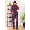 ADR Women's Plush Fleece One Piece Hooded Footed Zipper Pajamas, Soft Adult Jumpsuit PJs with Hood - 4 of 4