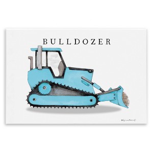Stupell Industries Blue Bulldozer Construction Machine Wall Plaque Art, 19" x 13" - 1 of 4