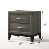 Vynxaria Modern Grey 2-Drawer Nightstand, Center Metal Glide (Smooth Quiet Use), Flat Surface, Rectangular Versatile Design - 4 of 4