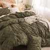 Bedsure | Solid Minimalist Embroidery Duvet Cover Set Cozy and Stylish Bedding Set - 3 of 4