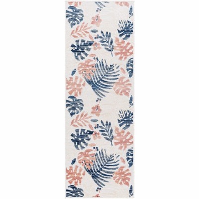 Mark & Day Delia 2'7"x7'3" Runner Woven Indoor and Outdoor Area Rugs Cream: Stain-Resistant, Botanical, Low Pile, Polypropylene