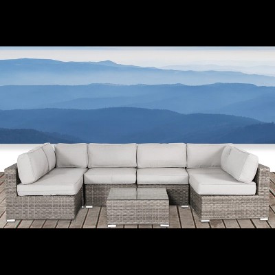 FIONECA Fully Assembled 4-Piece Wicker Patio Sofa Set with Cushions, Outdoor Conversation Seating Group for Backyard & Garden