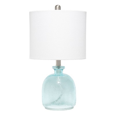 Hammered Glass Jar Table Lamp with Linen Shade Silver - Lalia Home