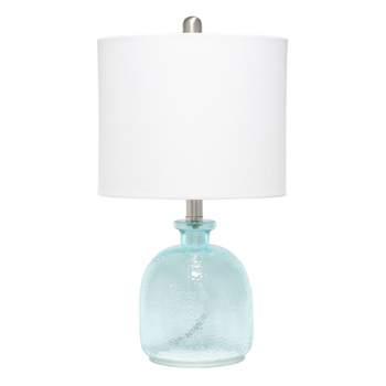Mercury Hammered Glass Jar Table Lamp with Linen Shade  - Lalia Home