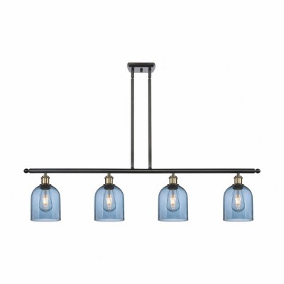Bella - 4 Light Stem Hung Island In Industrial Style-10 Inches Tall and 48 Inches Wide