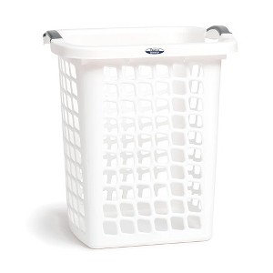 Redmon Comfort Grip Clothes Hamper, Upright Plastic Laundry Basket, White - 1 of 2