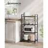 4-Tier Metal Storage Rack, 44.3 Inch Shelving Unit with X-Bar Frames & Adjustable Feet, 110 lb per Shelf, for Entryway Kitchen Bathroom, Ink Black - 2 of 4