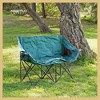 Arrowhead Outdoor Portable Folding Double Duo Camping Chair Loveseat Couch w/ 2 Cup & Wine Glass Holder, Supports up to 500lbs (Forest Green) - 4 of 4