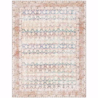 Mark & Day Goldfield 5'3"x7' Rectangle Washable Woven Indoor Area Rugs Light Orange: Stain-Resistant, Traditional, Polyester