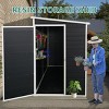 Outdoor Plastic Patio Storage Shed,Resin Garden Shed With Floor And Window,Steel Frame Garden Shed For Garden Tools,Trash Cans-Coolbibila - 2 of 4