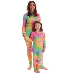 Just Love Tie Dye Mommy & Me Thermal Set  Coordinated Warm Sleepwear for Women & Kids - 1 of 3