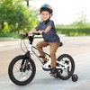 Costway 16 Inch Children Bicycle with Training Wheels & Double Disc Brakes Adjustable Seat Magnesium Alloy Blue/Light Pink/White - 2 of 4