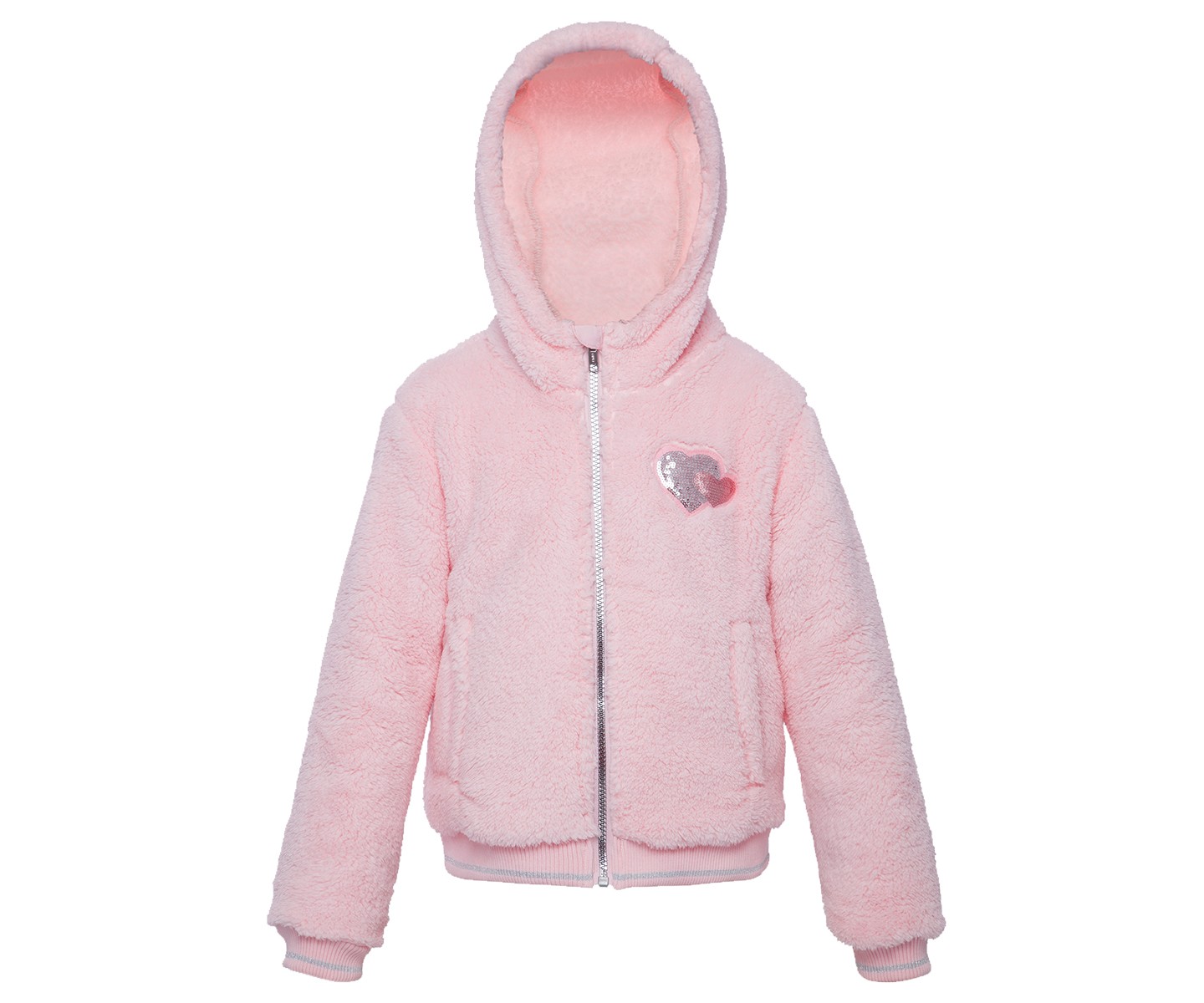 Куртка Rokka&Rolla Faux Shearling Jacket Fleece Warm Coat -Pink для девочек, цвет: Розовый — фото 8